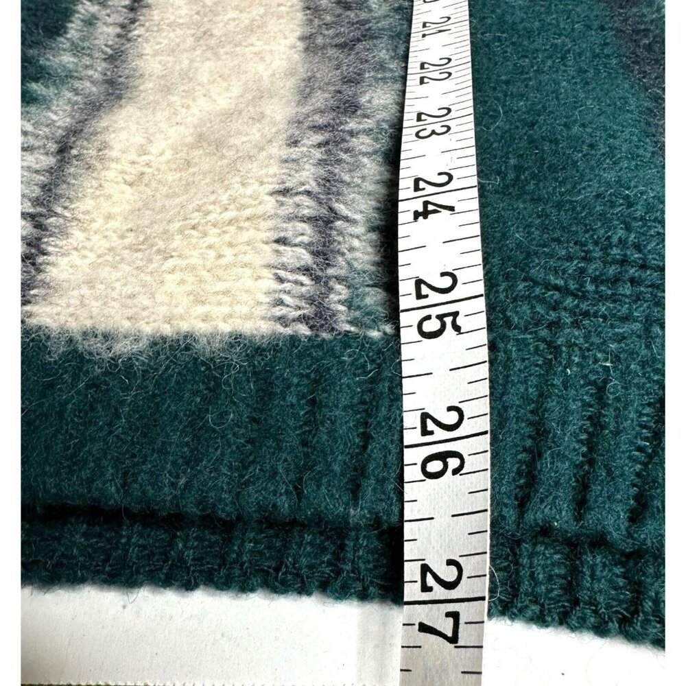 J Riggings Wool Lana Sweater New River Co Green Striped GrandPa Large Hong Kong - Picture 3 of 10